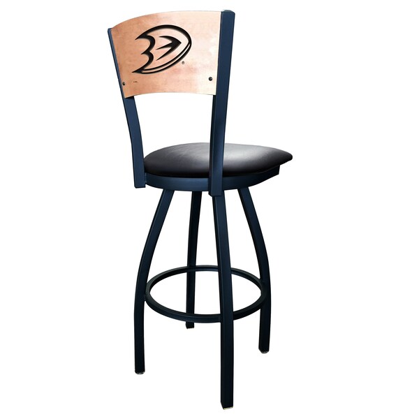 30 Blk Wrinkle Anaheim Ducks Swivel Bar Stool,Laser Engraved Back